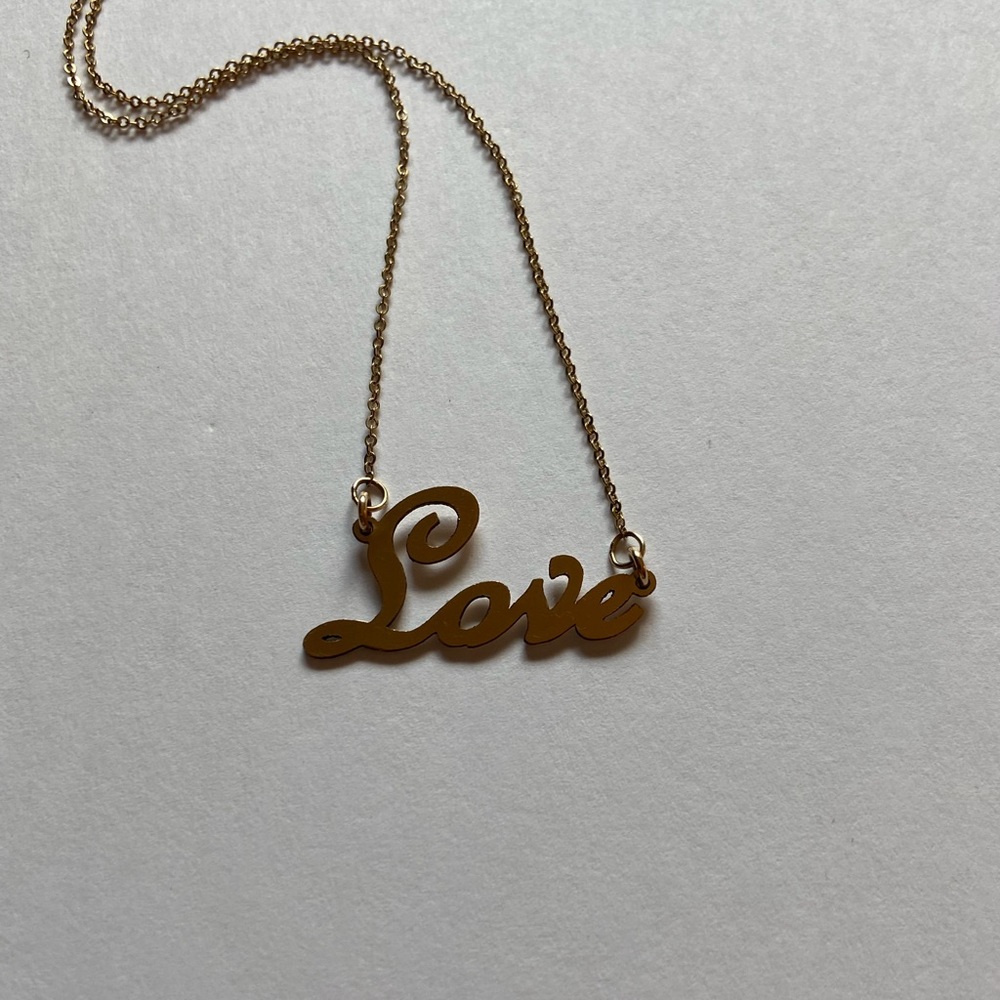 Nashelle Cursive “Love” Necklace